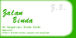 zalan binda business card